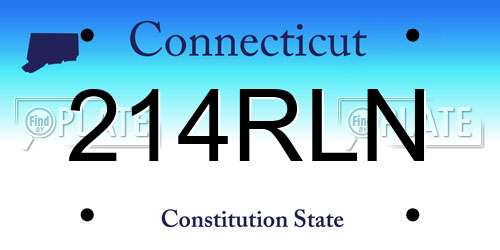 214RLN Connecticut License Plate