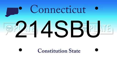 214SBU Connecticut License Plate