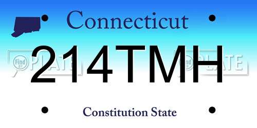214TMH Connecticut License Plate