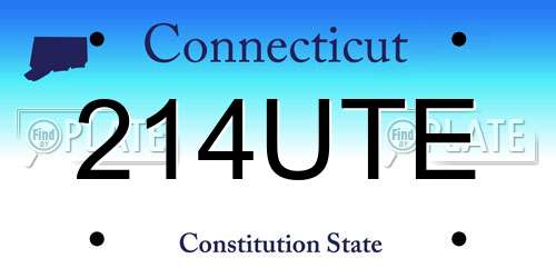 214UTE Connecticut License Plate