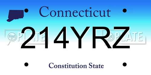 214YRZ Connecticut License Plate