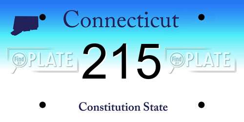 215 Connecticut License Plate