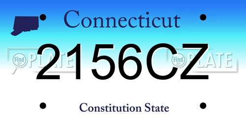 2156CZ Connecticut License Plate