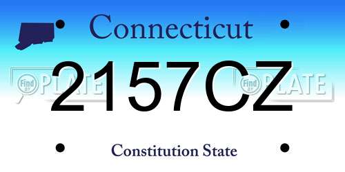 2157CZ Connecticut License Plate