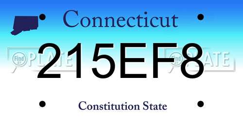 215EF8 Connecticut License Plate