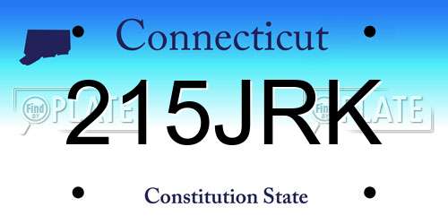 215JRK Connecticut License Plate