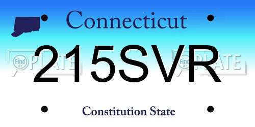 215SVR Connecticut License Plate