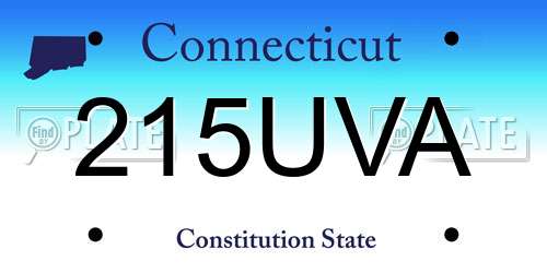 215UVA Connecticut License Plate