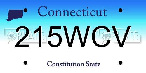 215WCV Connecticut License Plate