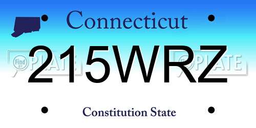 215WRZ Connecticut License Plate