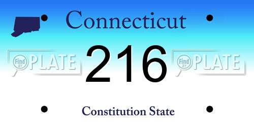 216 Connecticut License Plate