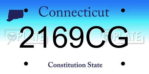 2169CG Connecticut License Plate