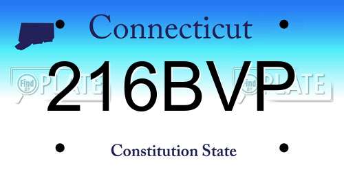 216BVP Connecticut License Plate