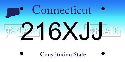 216XJJ Connecticut License Plate
