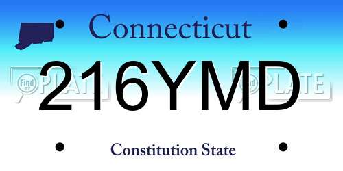 216YMD Connecticut License Plate