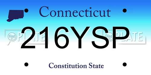 216YSP Connecticut License Plate
