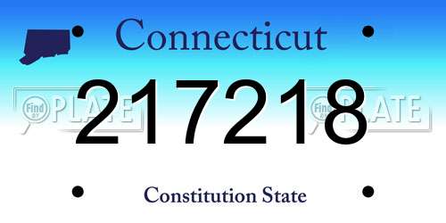 217218 Connecticut License Plate