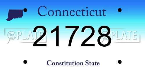 21728 Connecticut License Plate