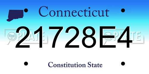 21728E4 Connecticut License Plate