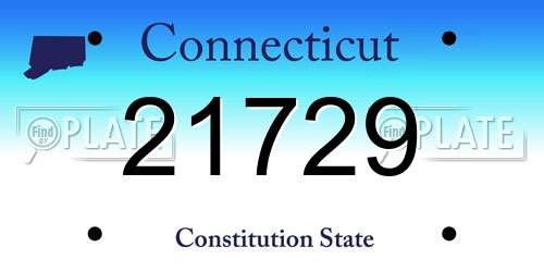 21729 Connecticut License Plate