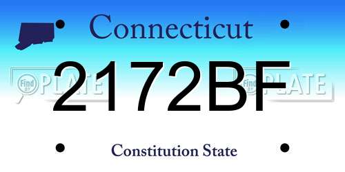 2172BF Connecticut License Plate