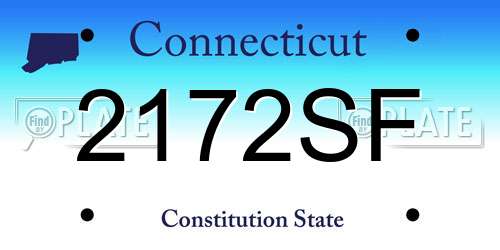 2172SF Connecticut License Plate
