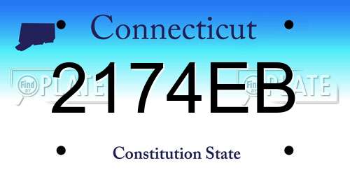 2174EB Connecticut License Plate