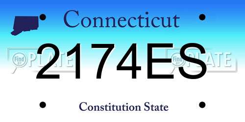 2174ES Connecticut License Plate