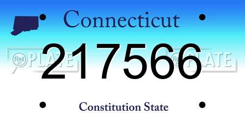 217566 Connecticut License Plate