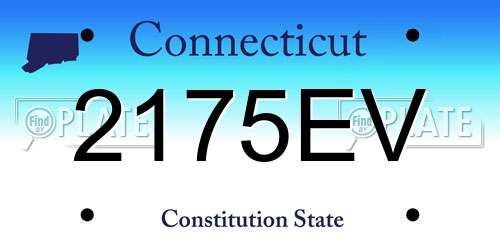 2175EV Connecticut License Plate