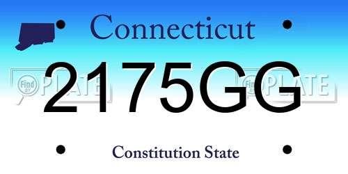 2175GG Connecticut License Plate