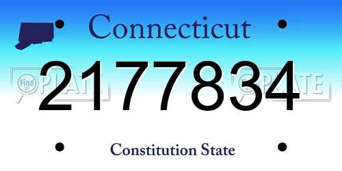 2177834 Connecticut License Plate