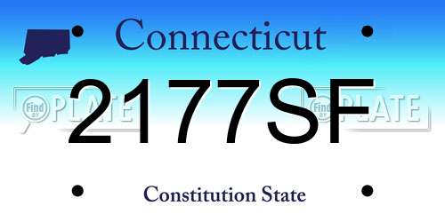 2177SF Connecticut License Plate