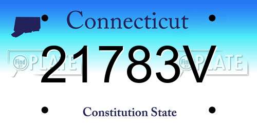 21783V Connecticut License Plate