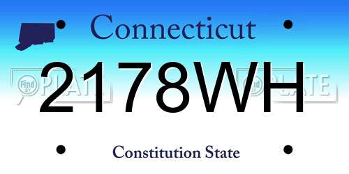 2178WH Connecticut License Plate