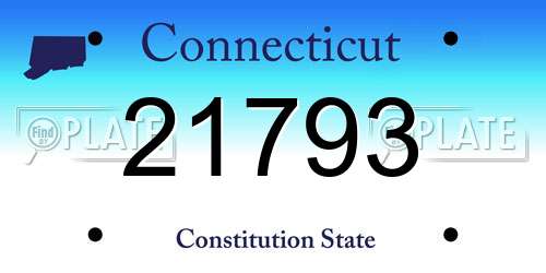 21793 Connecticut License Plate