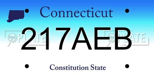217AEB Connecticut License Plate