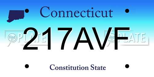 217AVF Connecticut License Plate