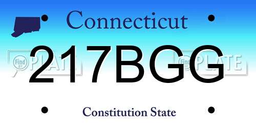 217BGG Connecticut License Plate