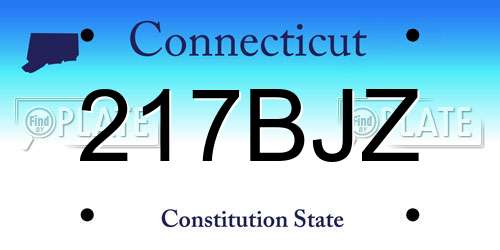 217BJZ Connecticut License Plate