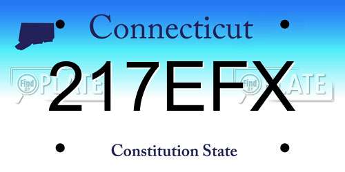 217EFX Connecticut License Plate