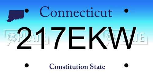 217EKW Connecticut License Plate