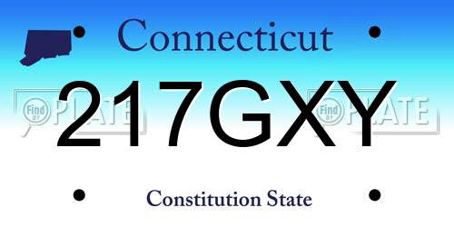 217GXY Connecticut License Plate