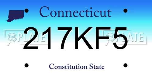 217KF5 Connecticut License Plate