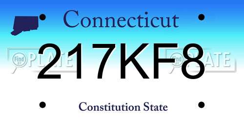 217KF8 Connecticut License Plate