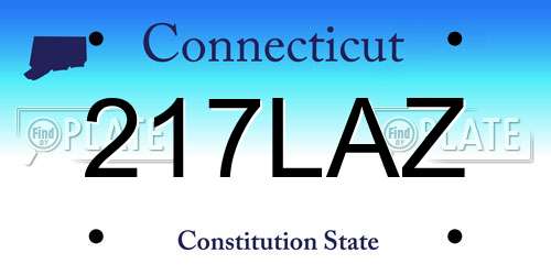 217LAZ Connecticut License Plate