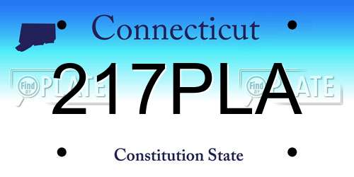 217PLA Connecticut License Plate
