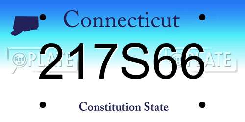 217S66 Connecticut License Plate