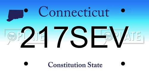 217SEV Connecticut License Plate