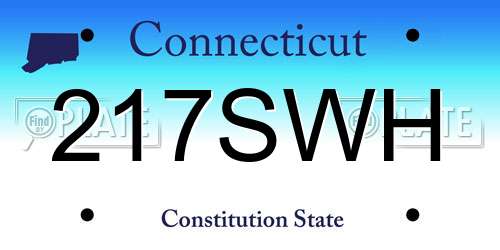 217SWH Connecticut License Plate